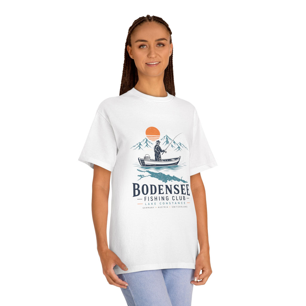 Angler T-Shirt Unisex – Fischer im Boot am See Bodensee