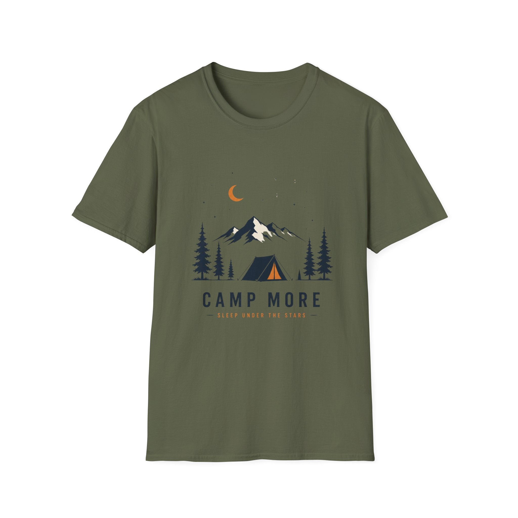Camping & Wandern T-Shirt Unisex – Berge, Zelt & Tannen Grafik