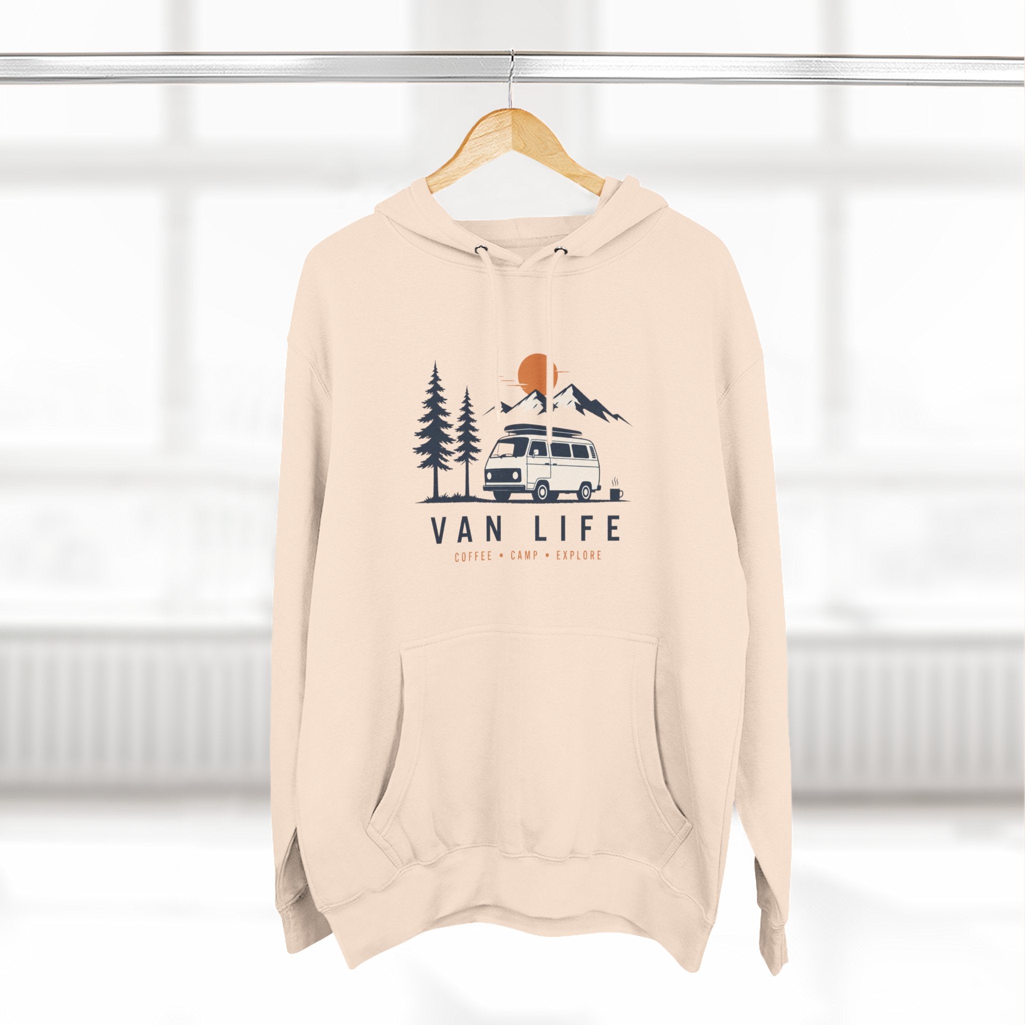 Van Life & Wandern Hoodie Unisex – Vintage Campervan Kapuzenpullover