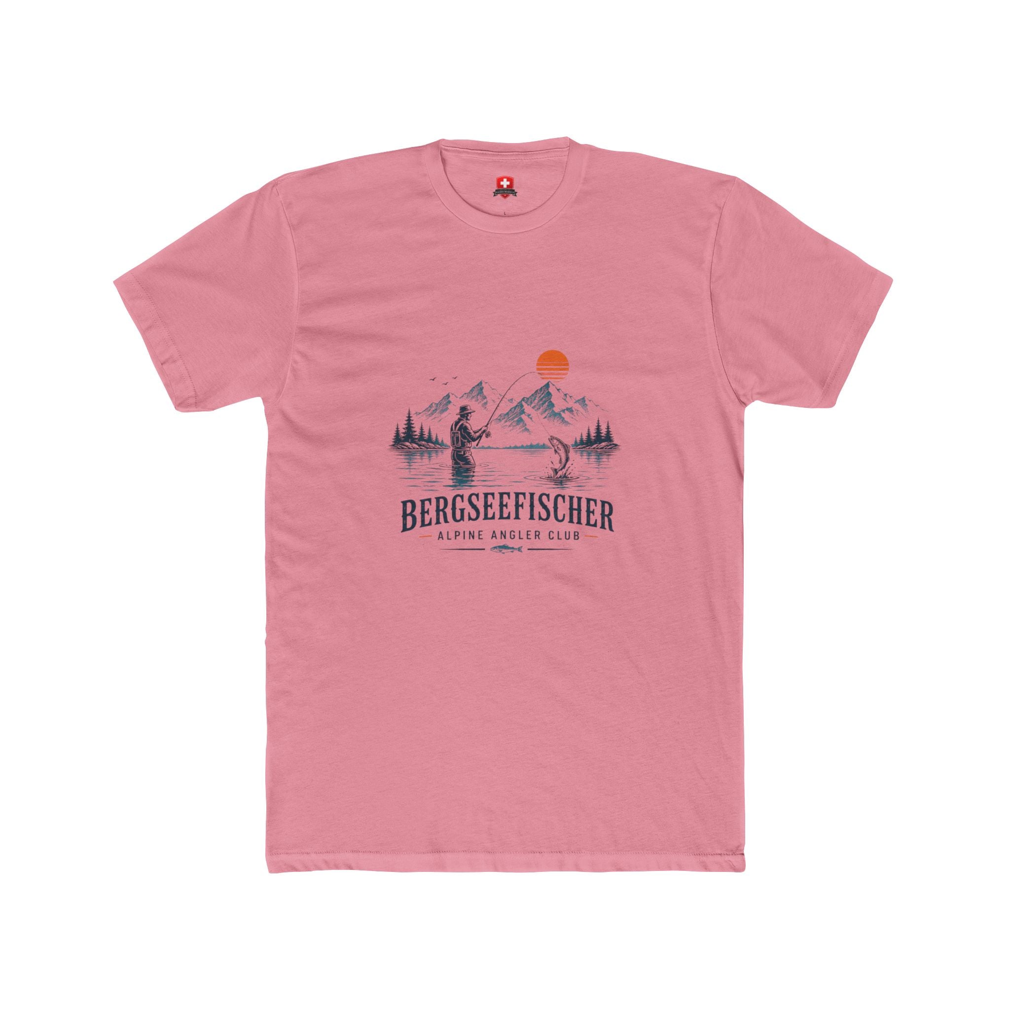 Angler T-Shirt Unisex – Bergsee-Fischer bei Sonnenuntergang Outdoor