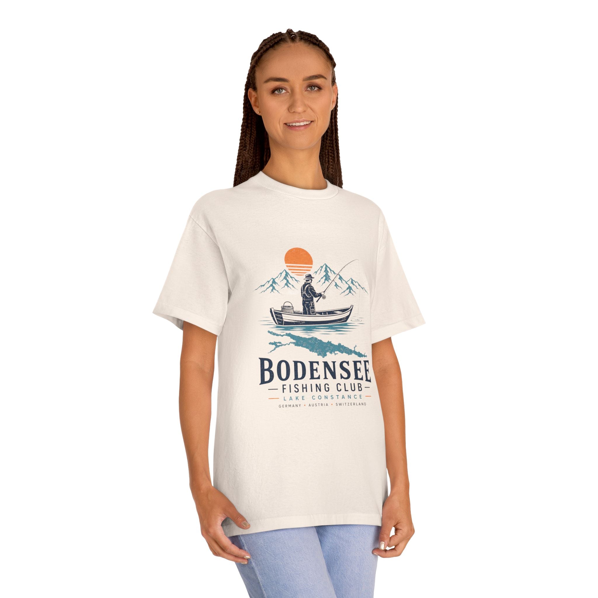 Angler T-Shirt Unisex – Fischer im Boot am See Bodensee