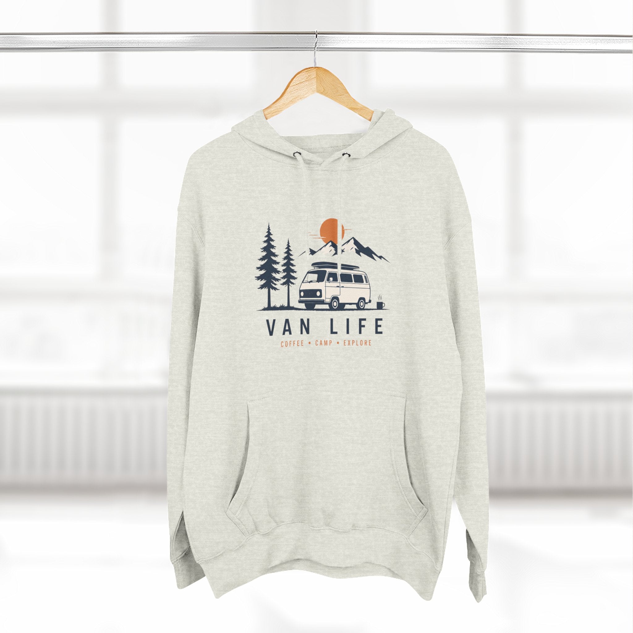 Van Life & Wandern Hoodie Unisex – Vintage Campervan Kapuzenpullover