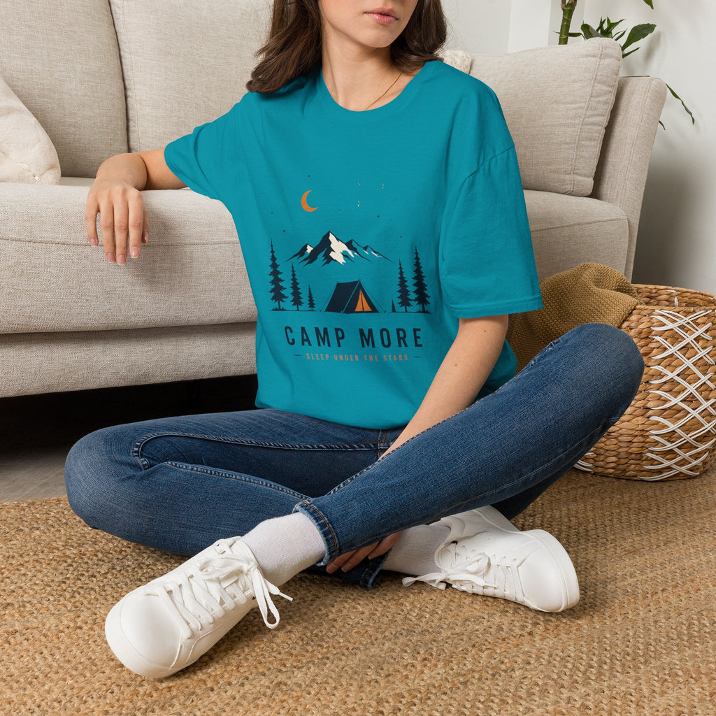 Camping & Wandern T-Shirt Unisex – Berge, Zelt & Tannen Grafik