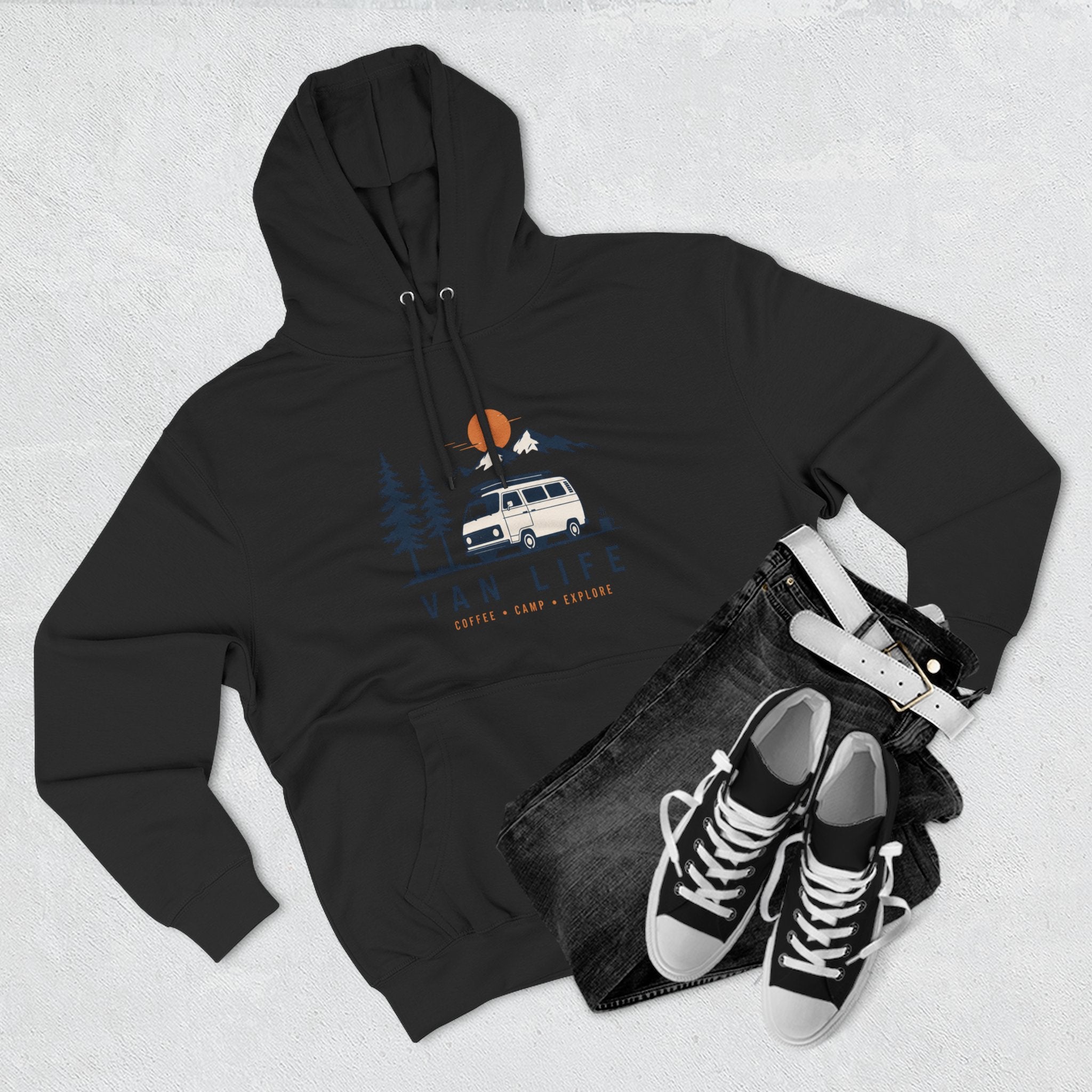 Van Life & Wandern Hoodie Unisex – Vintage Campervan Kapuzenpullover