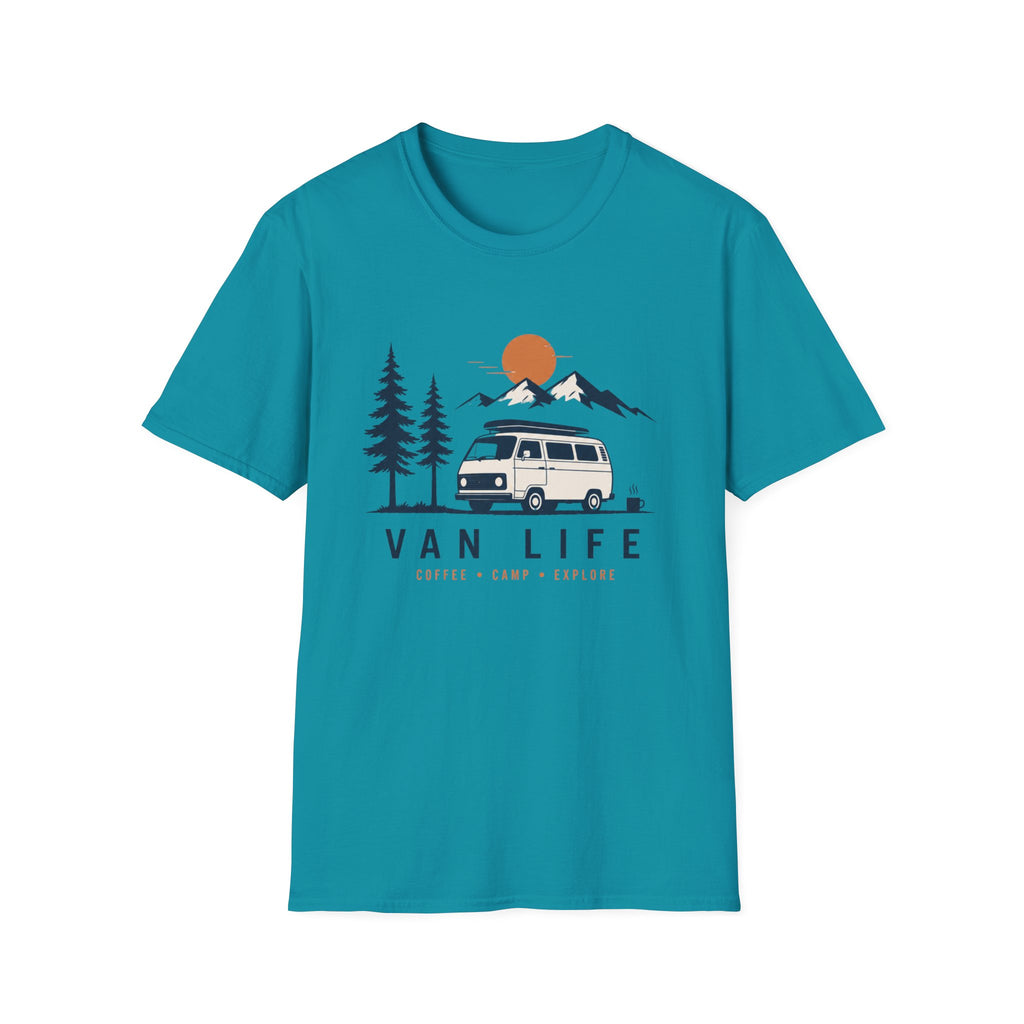 Van Life & Wandern T-Shirt Unisex – Campervan, Berge & Sonnenuntergang