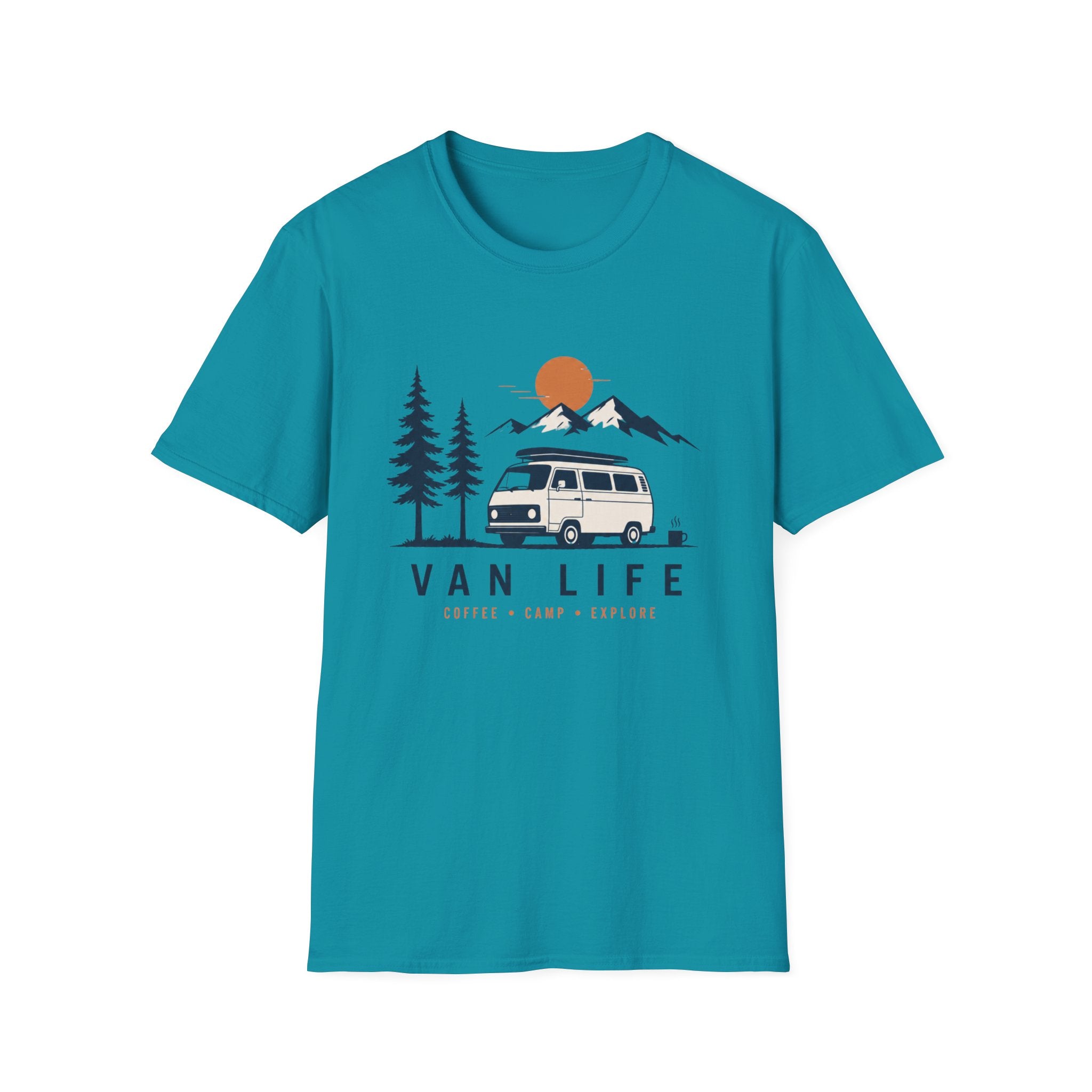 Van Life & Wandern T-Shirt Unisex – Campervan, Berge & Sonnenuntergang