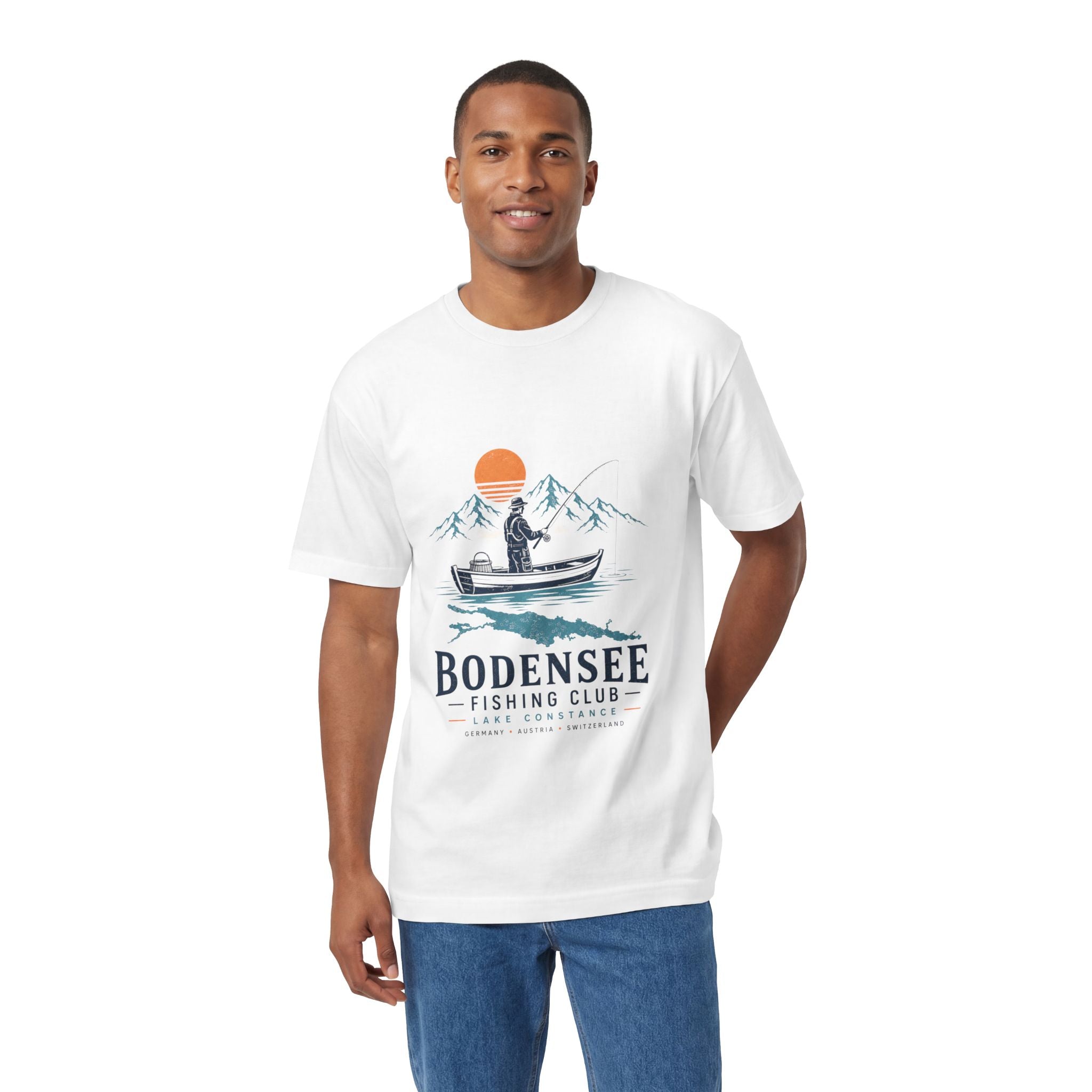 Angler T-Shirt Unisex – Fischer im Boot am See Bodensee