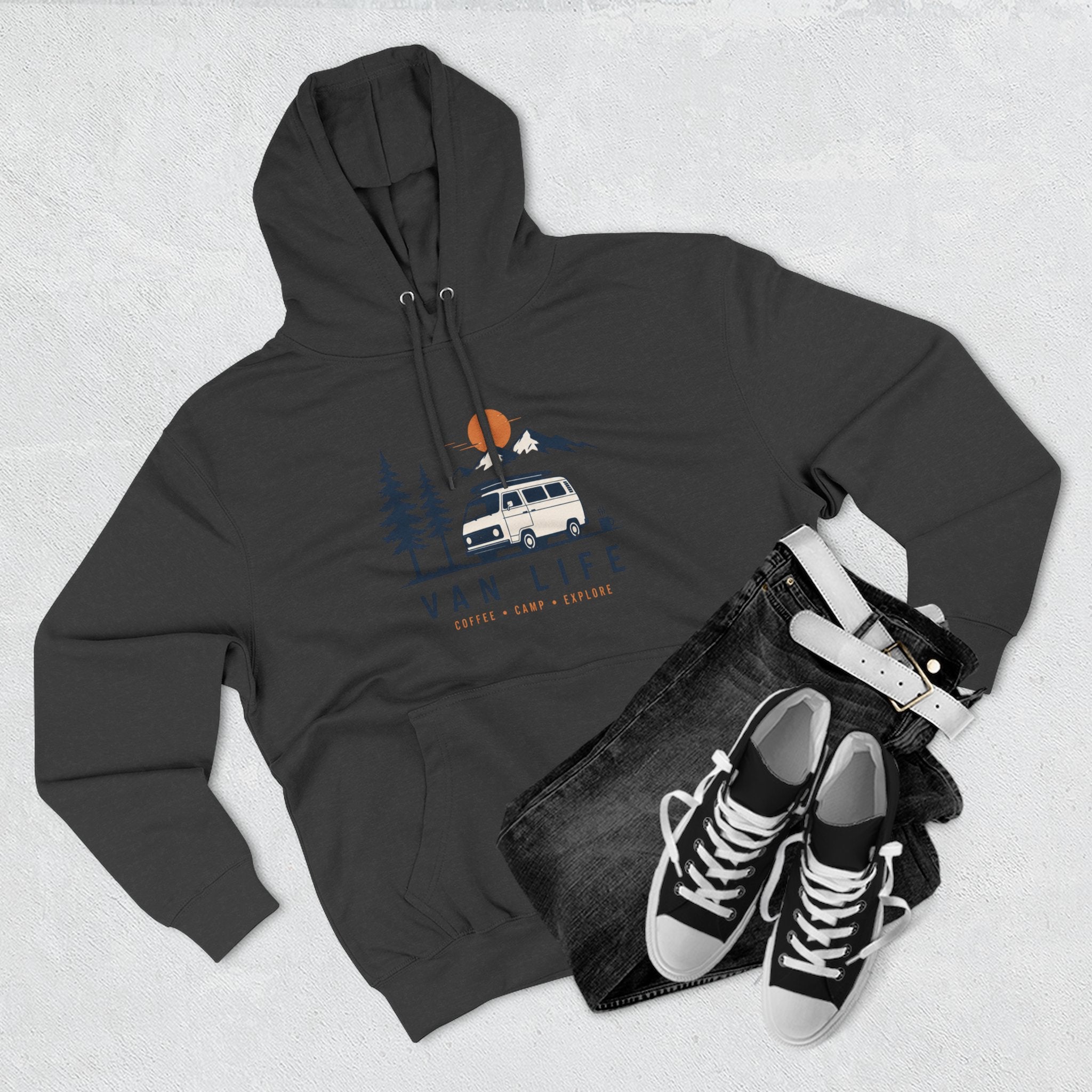 Van Life & Wandern Hoodie Unisex – Vintage Campervan Kapuzenpullover