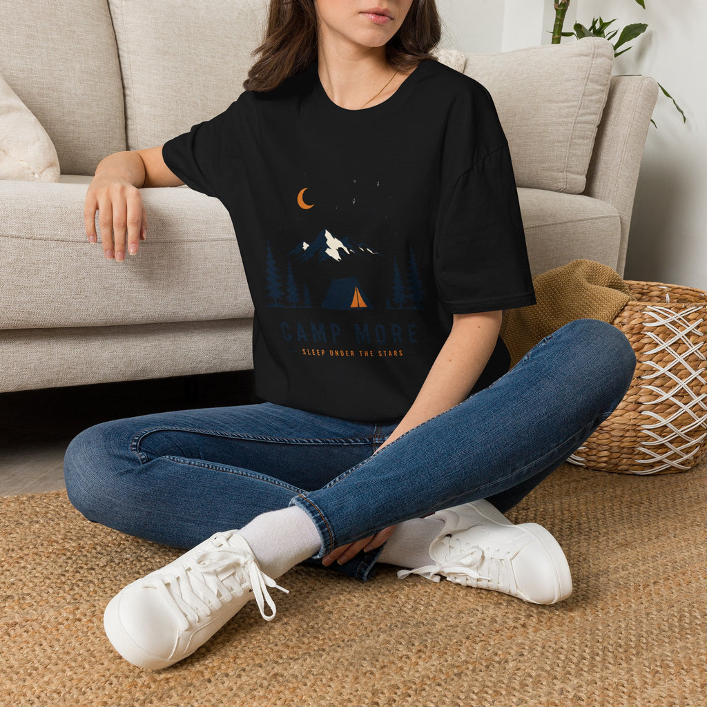 Camping & Wandern T-Shirt Unisex – Berge, Zelt & Tannen Grafik