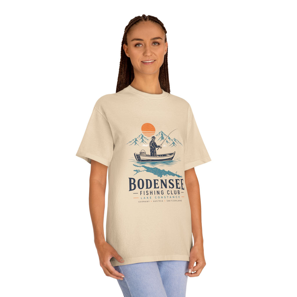 Angler T-Shirt Unisex – Fischer im Boot am See Bodensee