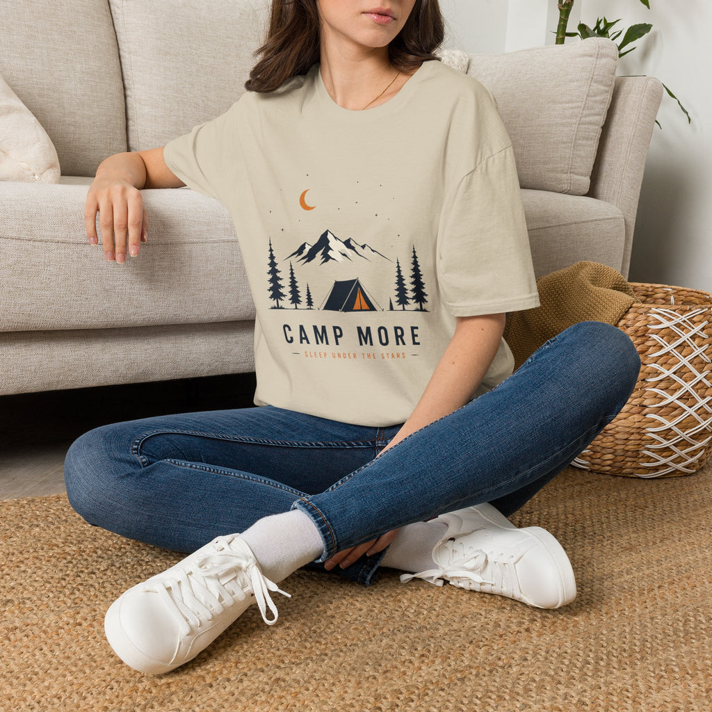 Camping & Wandern T-Shirt Unisex – Berge, Zelt & Tannen Grafik