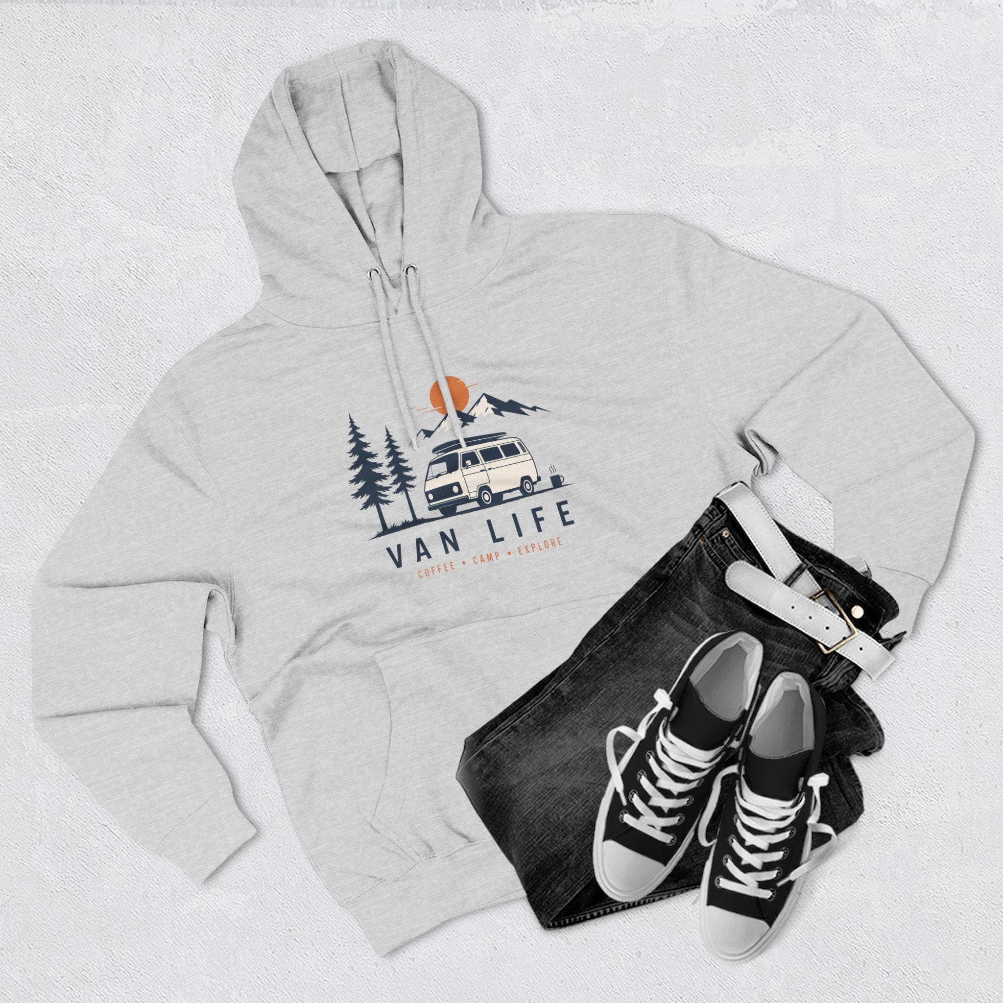 Van Life & Wandern Hoodie Unisex – Vintage Campervan Kapuzenpullover