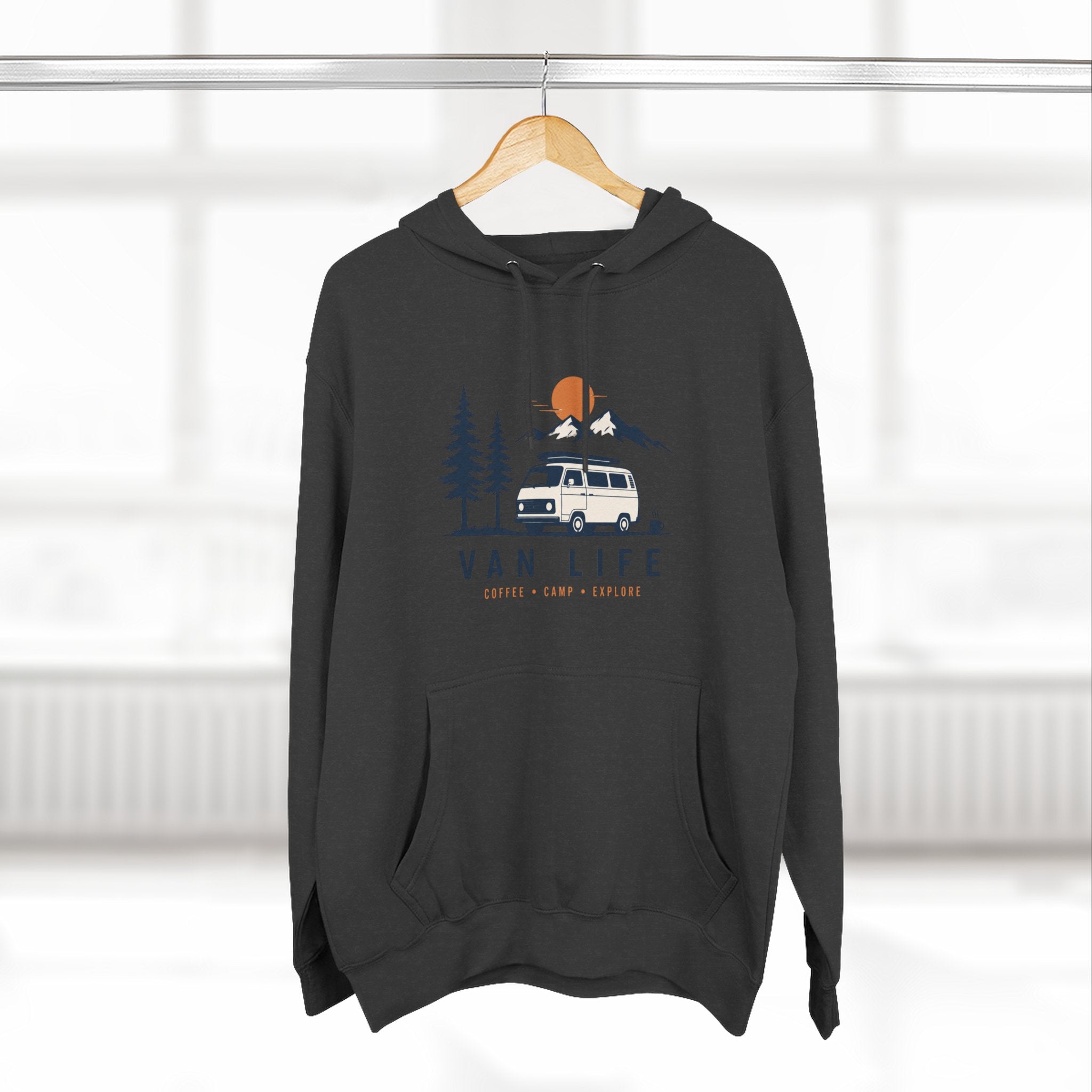 Van Life & Wandern Hoodie Unisex – Vintage Campervan Kapuzenpullover