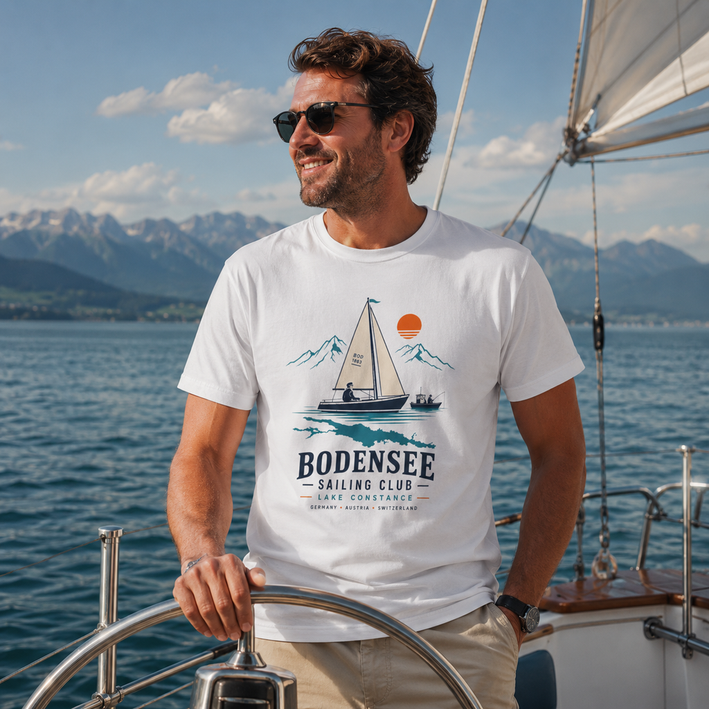 Segel T-Shirt Unisex – Sailing Club Segelboot Nautical Bodensee