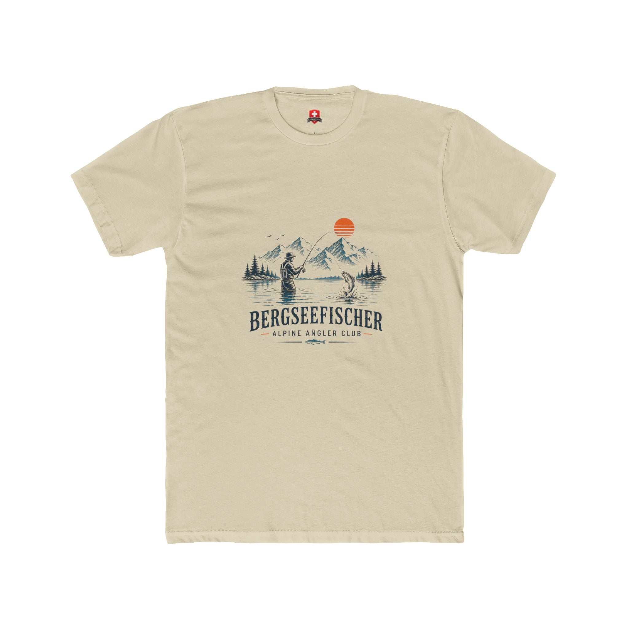 Angler T-Shirt Unisex – Bergsee-Fischer bei Sonnenuntergang Outdoor