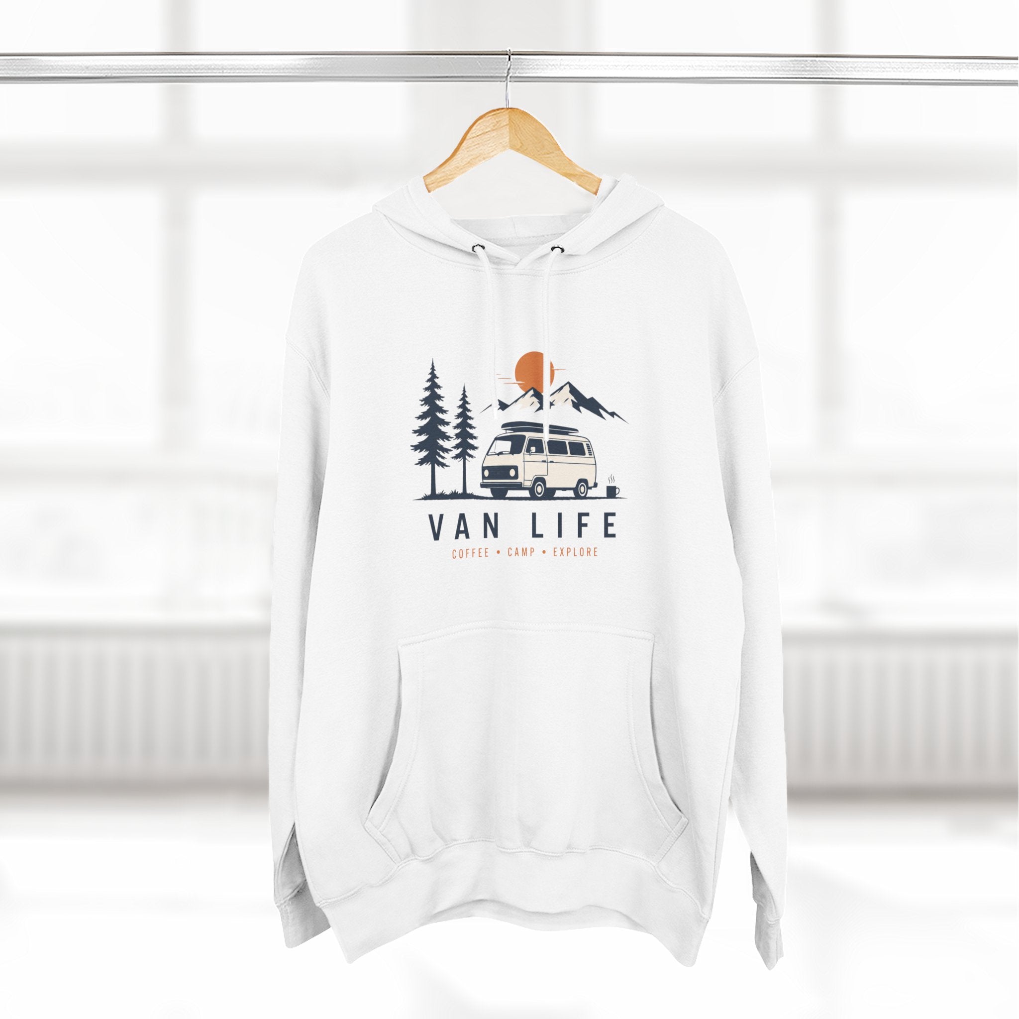 Van Life & Wandern Hoodie Unisex – Vintage Campervan Kapuzenpullover