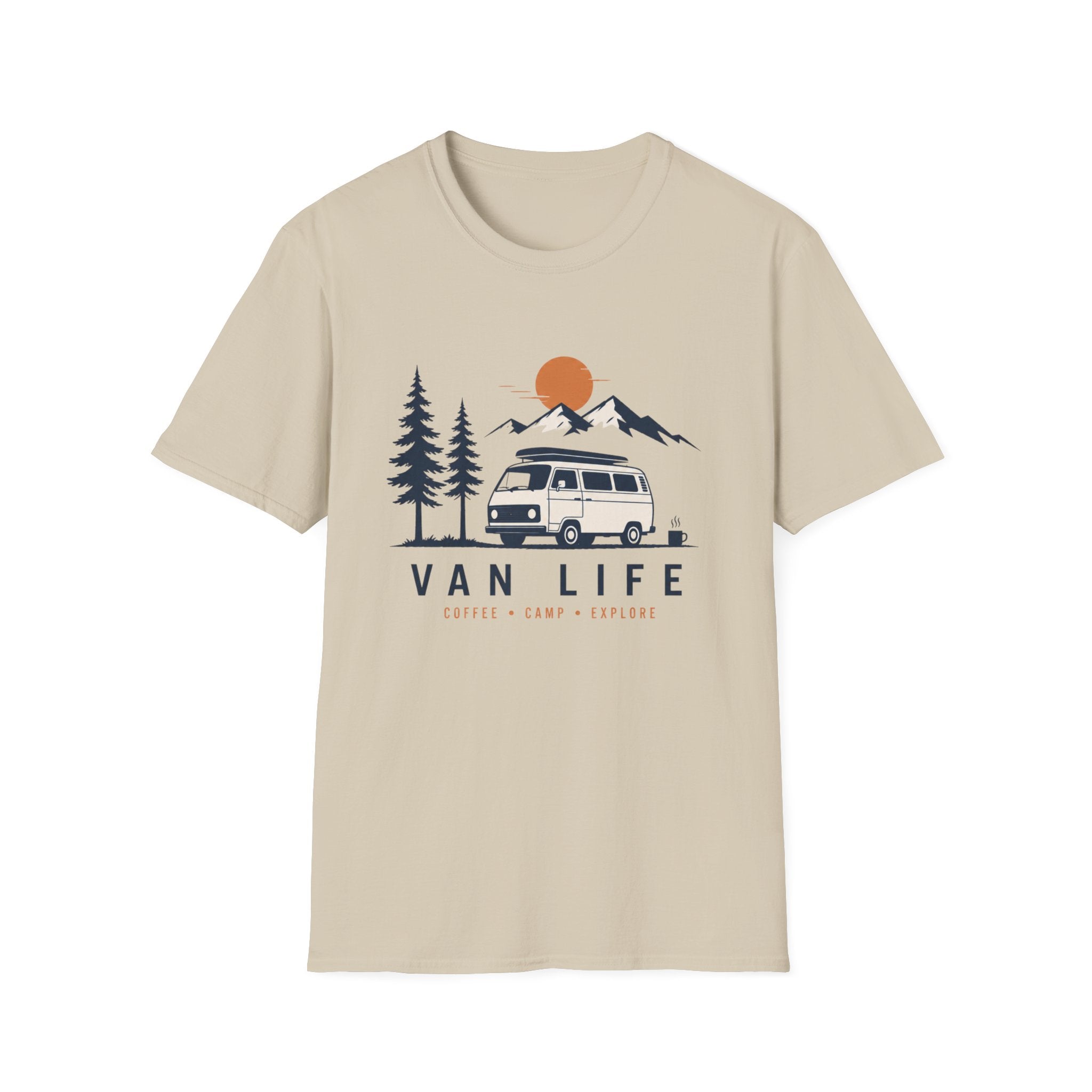 Van Life & Wandern T-Shirt Unisex – Campervan, Berge & Sonnenuntergang