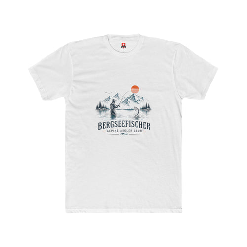 Angler T-Shirt Unisex – Bergsee-Fischer bei Sonnenuntergang Outdoor