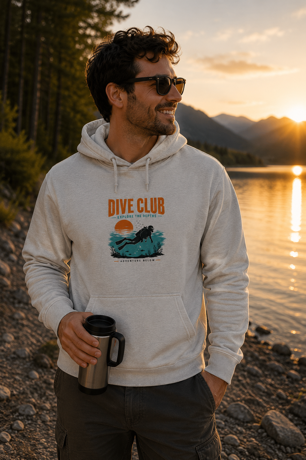 Taucher Hoodie Unisex – Scuba Diving Kapuzenpullover Bodensee