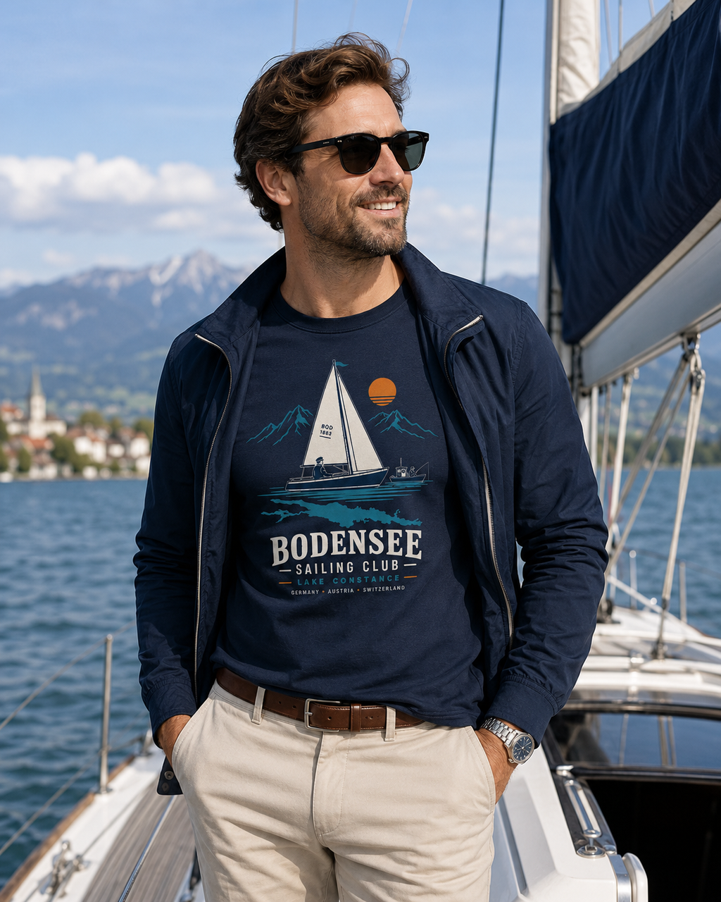 Segel T-Shirt Unisex – Segelboot Vintage Sailing am See