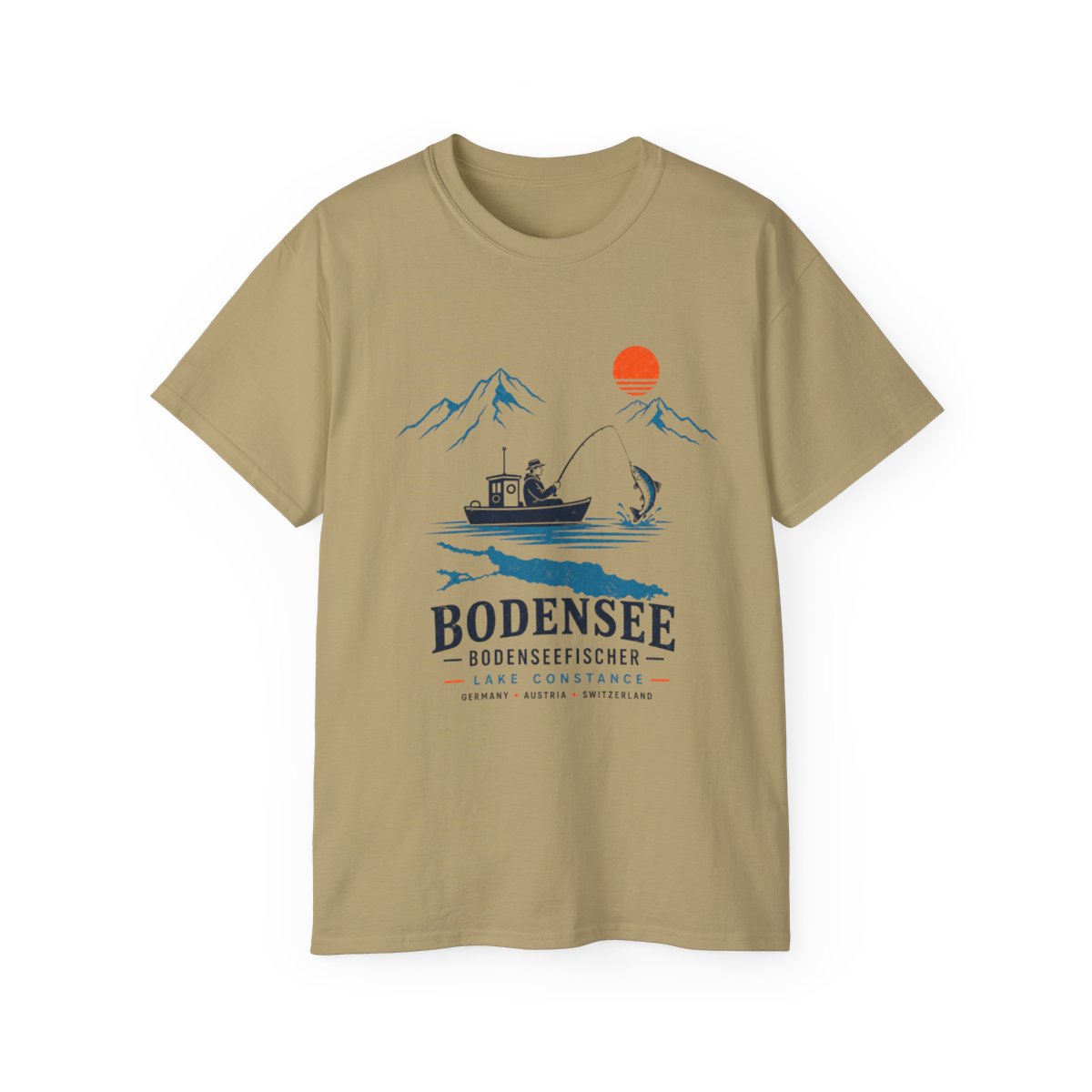 Angler T-Shirt Unisex – Fischerboot am See Nautical Bodensee