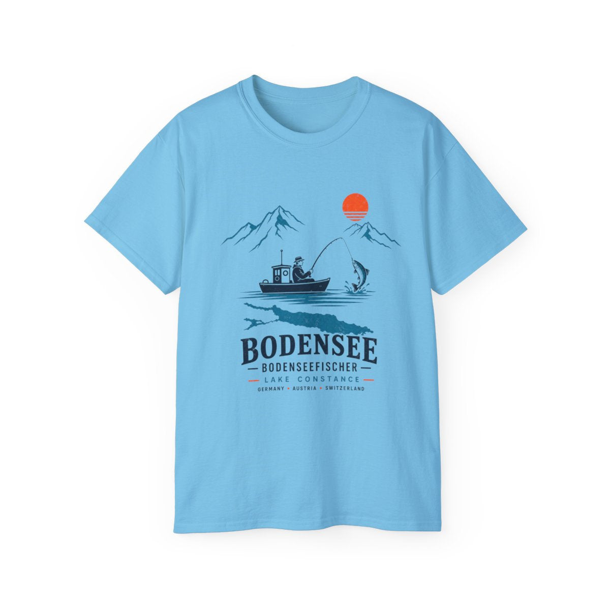 Angler T-Shirt Unisex – Fischerboot am See Nautical Bodensee