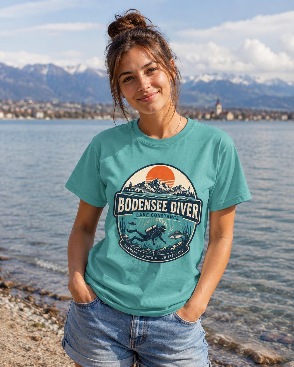 Taucher T-Shirt Unisex – Scuba Diving Tauchsport Bodensee
